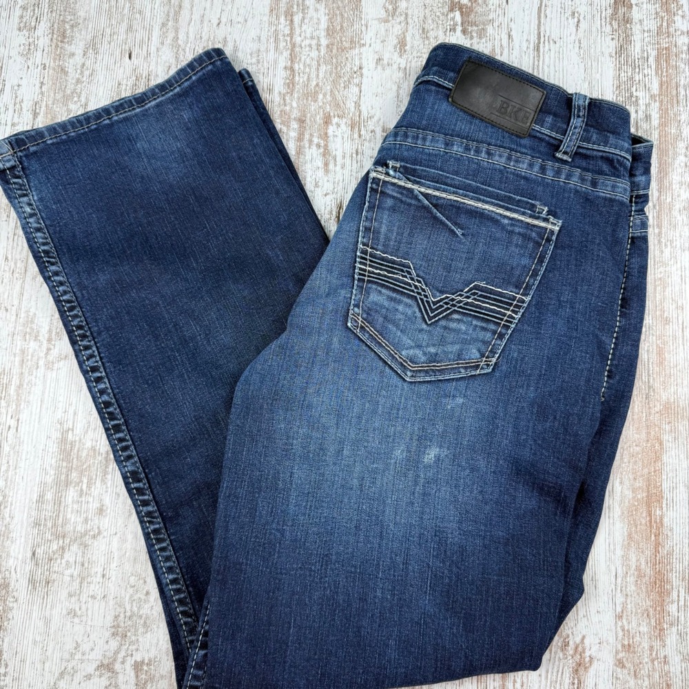 BKE Men’s Straight Jeans - Dark Wash Blue